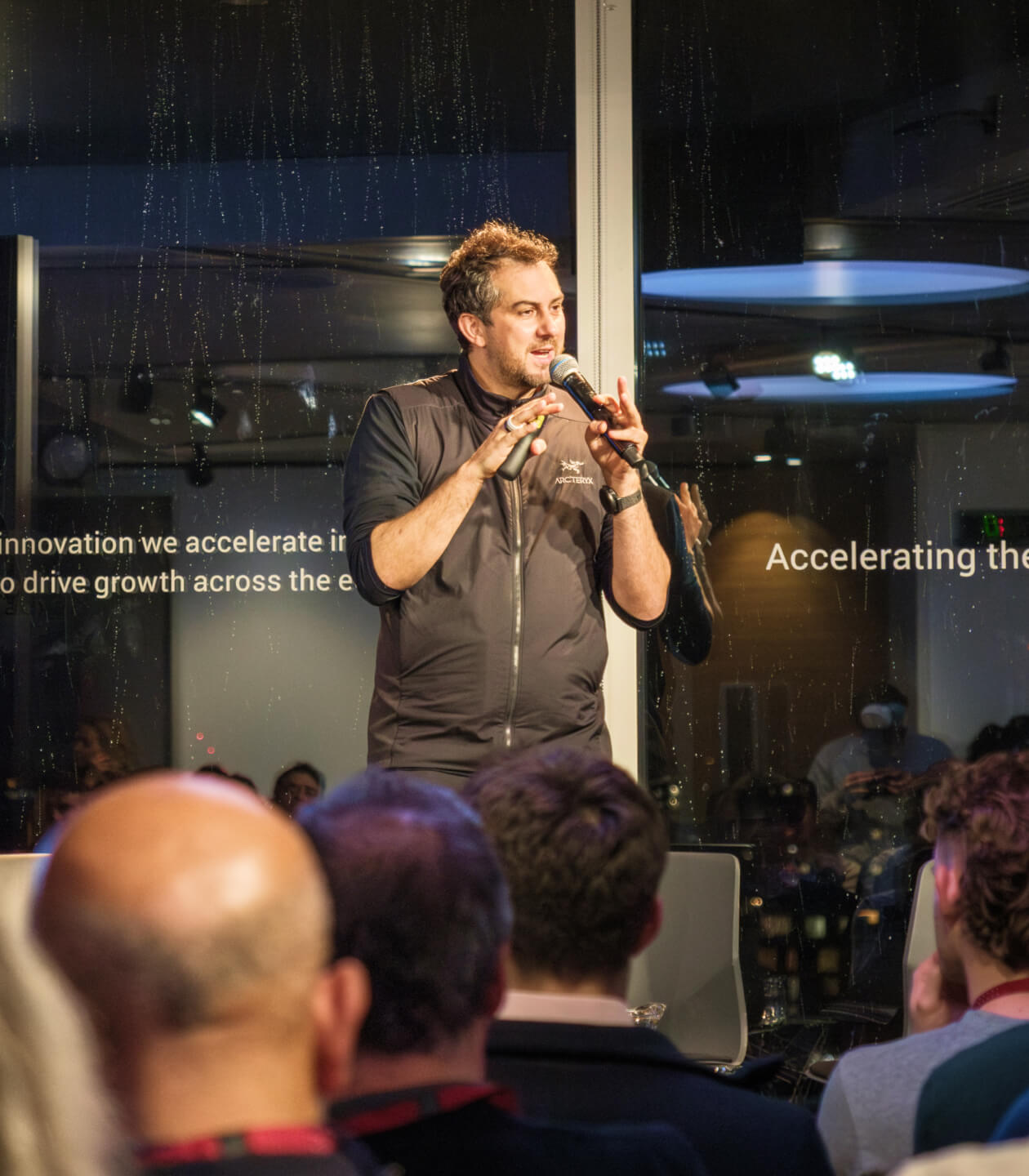 A speaker addressing the room at the Digital Catapult fireside in London.